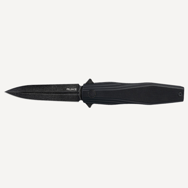 Нож складной RUiKE P188-B (Сталь_D2-Blackwash/Черный_G10)
